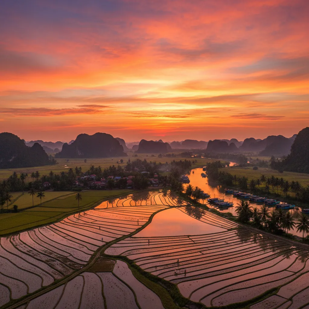 Ảnh bầu trời hoàng hôn màu vàng cam rực rỡ
