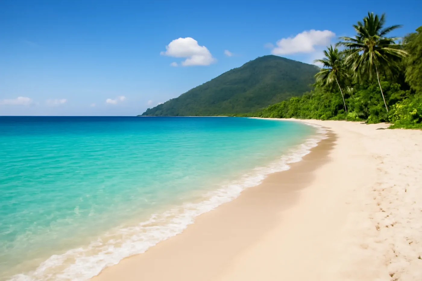 Bãi biển cát trắng nước trong xanh