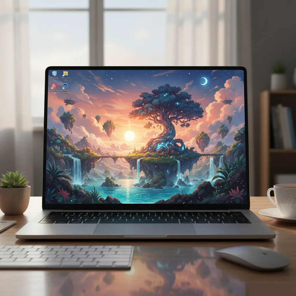 Hình nền laptop phong cách anime nhiều màu sắc